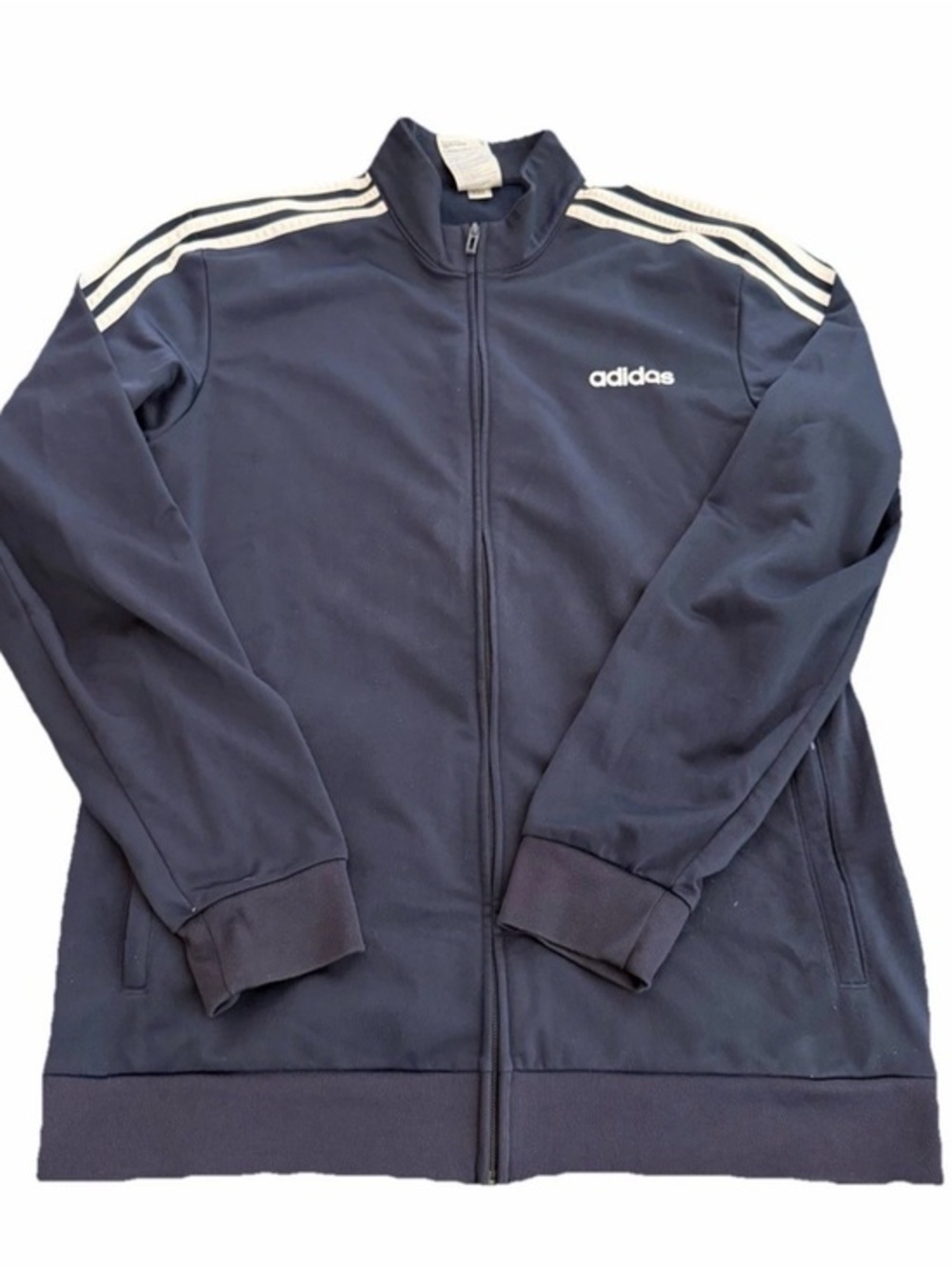 adidas Dark Navy Sports Jacket with White Logo